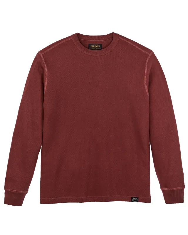 Waffle Knit Thermal Crewneck - Fired Brick sold by Filson