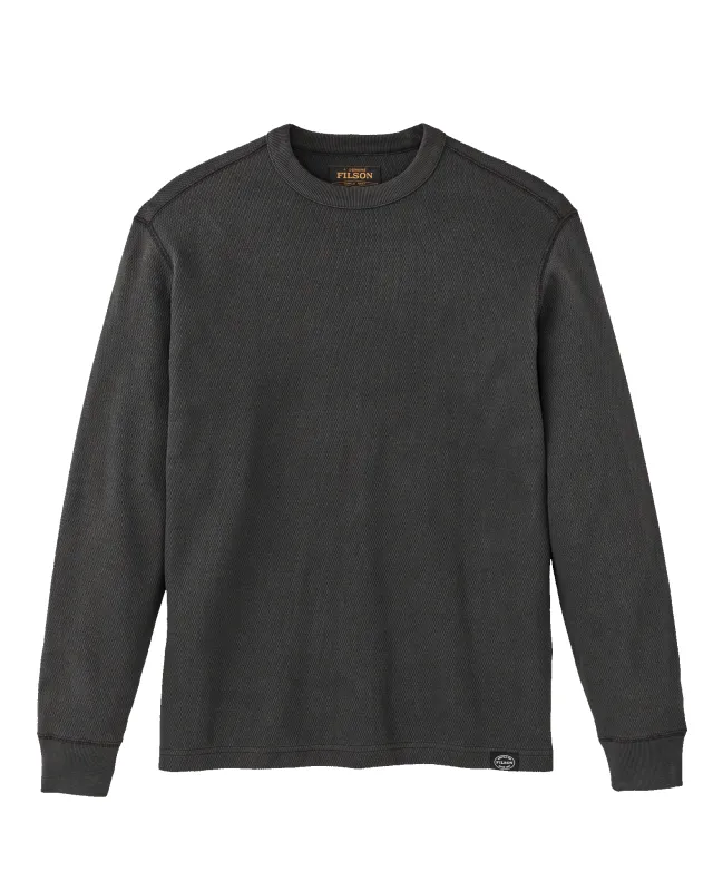 Waffle Knit Thermal Crewneck - Faded Black sold by Filson