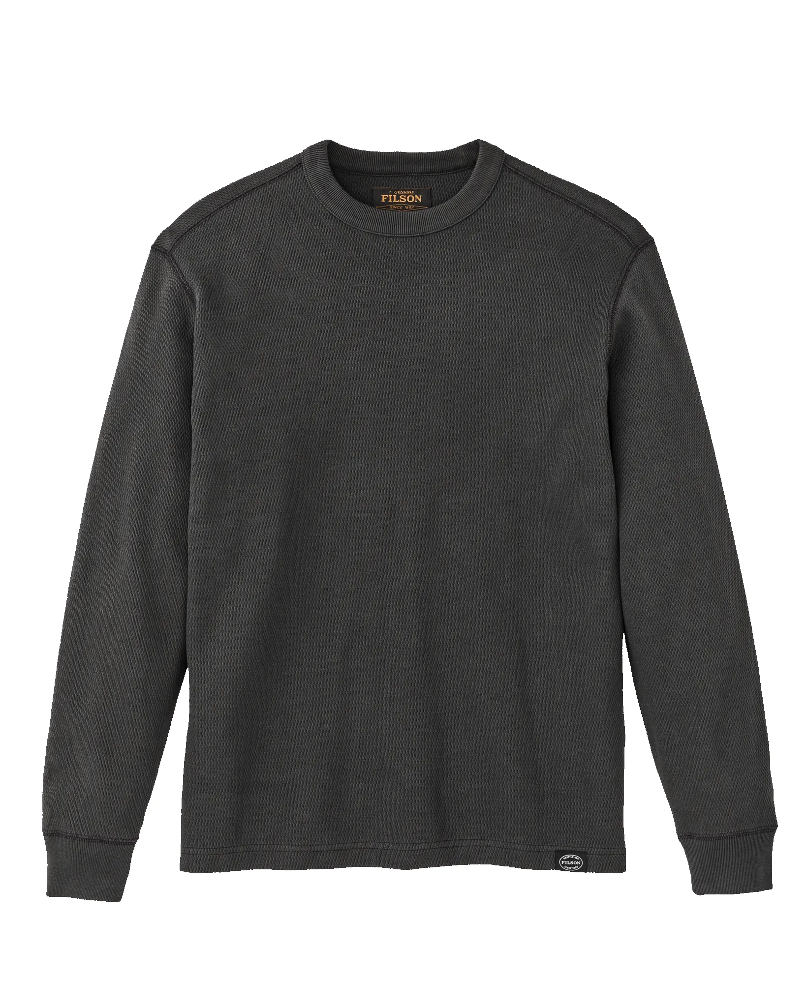 Waffle Knit Thermal Crewneck - Faded Black sold by Filson