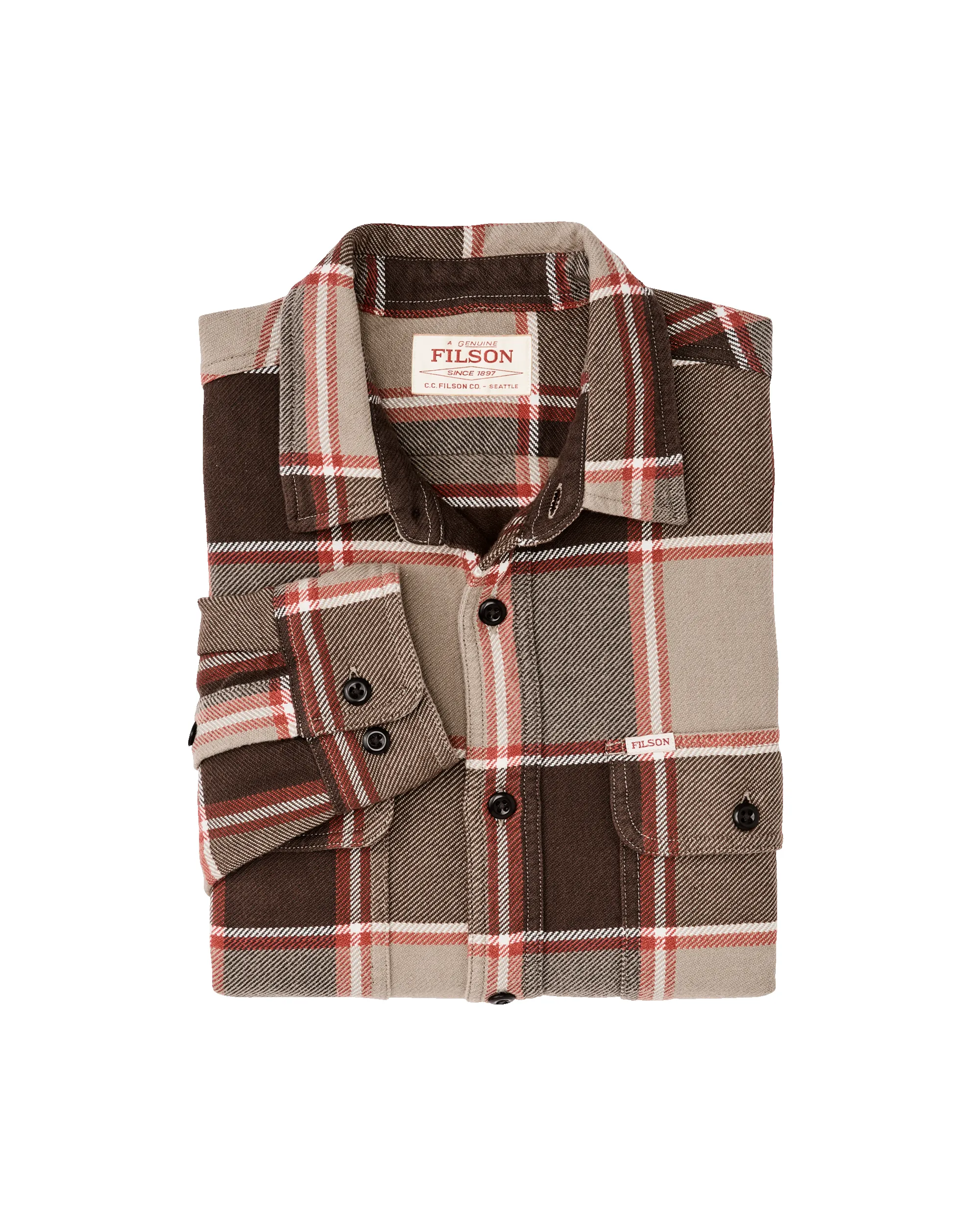 Vintage Flannel Work Shirt - Tan / Orange / Multi Plaid sold by Filson product image thumbnail 3