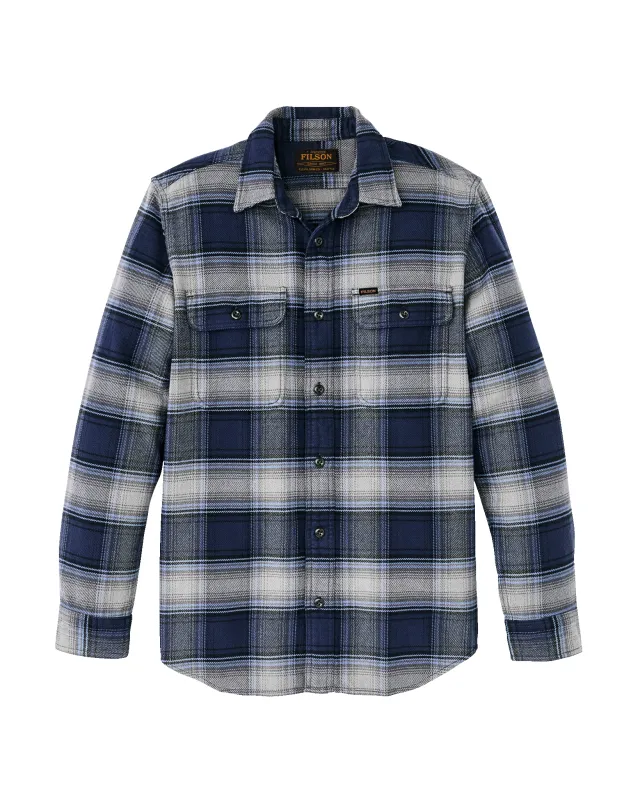 Vintage Flannel Work Shirt - Light Blue / Navy Plaid sold by Filson