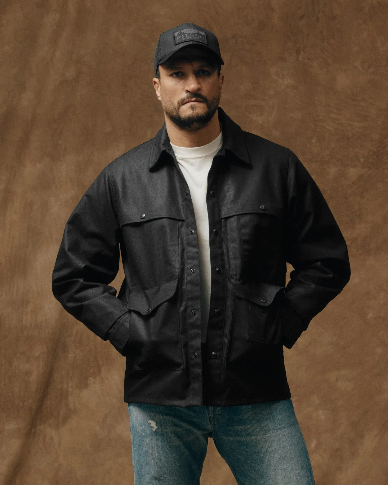 Lined Tin Cloth Cruiser Jacket - Black sold by Filson