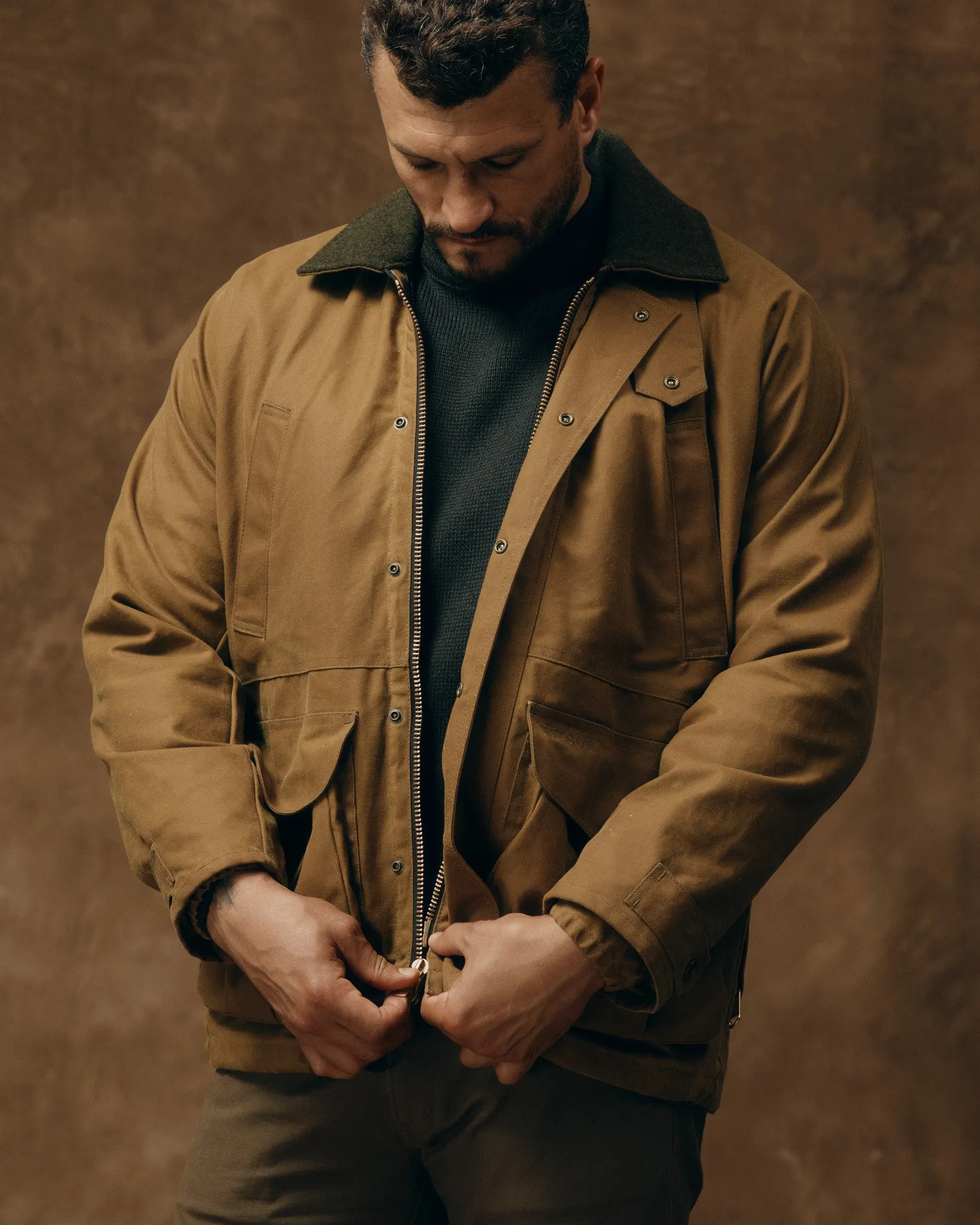 Lined Tin Cloth Field Jacket - Dark Tan sold by Filson product image thumbnail 3