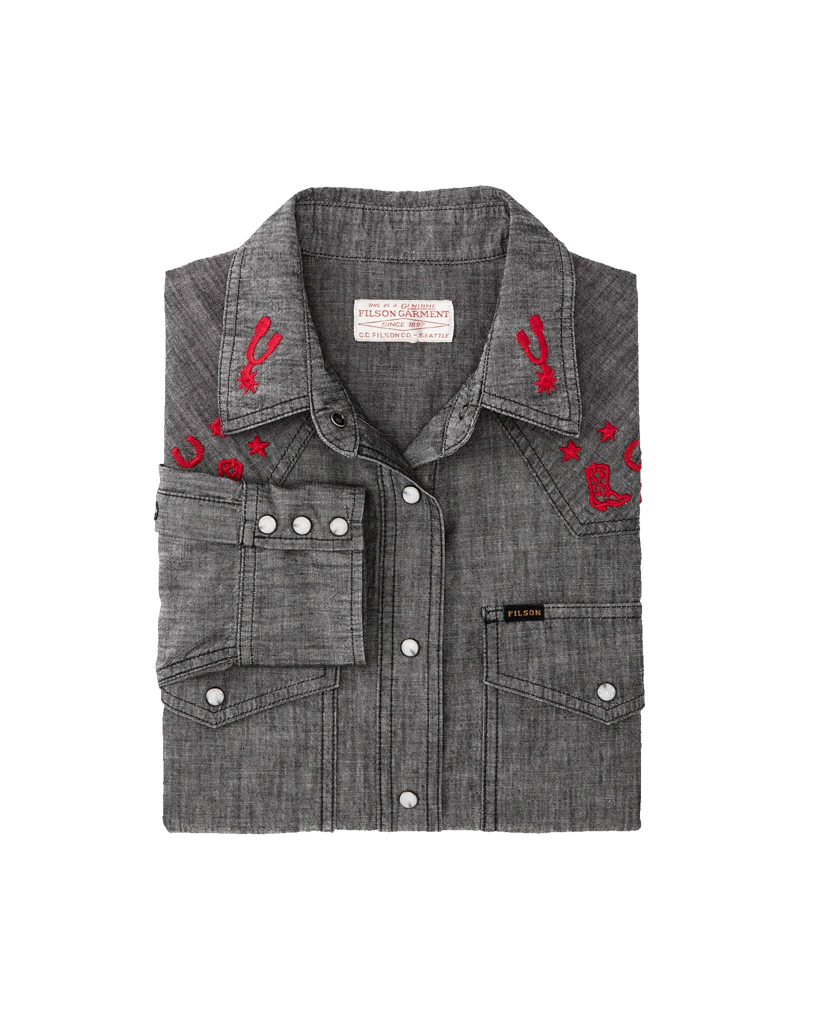 Women's Embroidered Western Shirt - Black Chambray / Western sold by Filson product image thumbnail 3