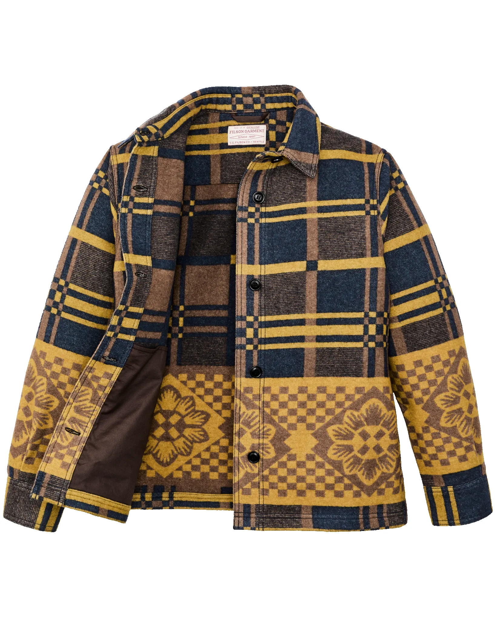 Women's Blanket Wool Overshirt - Flower Blanket Plaid / Bronze Brown sold by Filson product image thumbnail 3