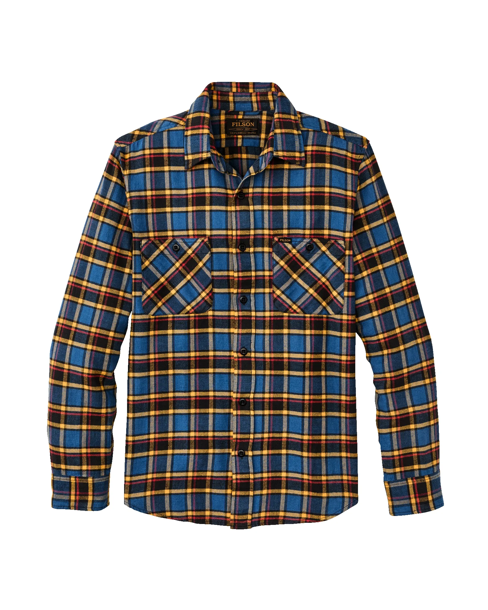 The Rangeland Flannel Shirt - Blue / Yellow / Multi Plaid sold by Filson