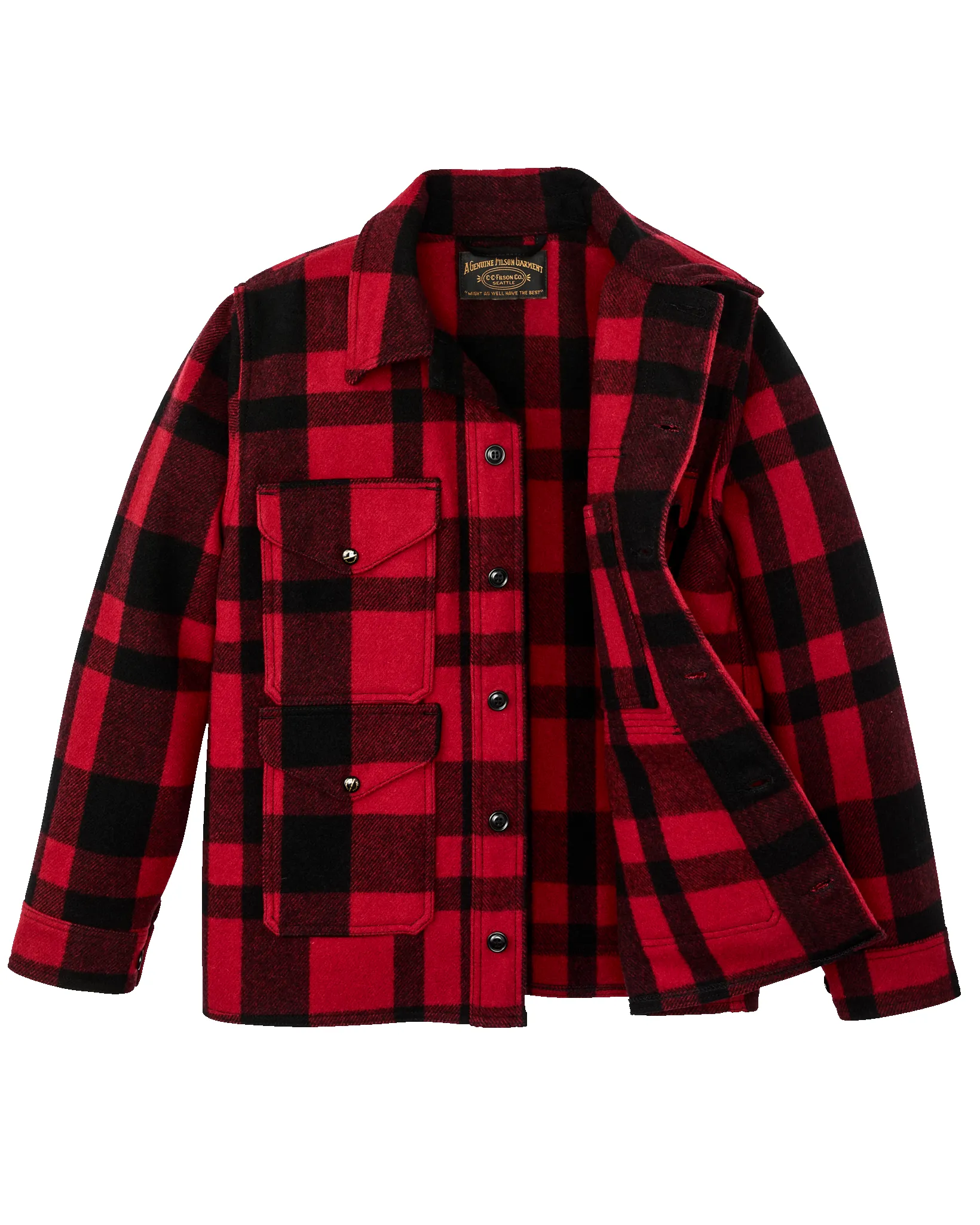 1940s Mackinaw Wool Cruiser Jacket - Red / Black Heritage Plaid sold by Filson product image thumbnail 3