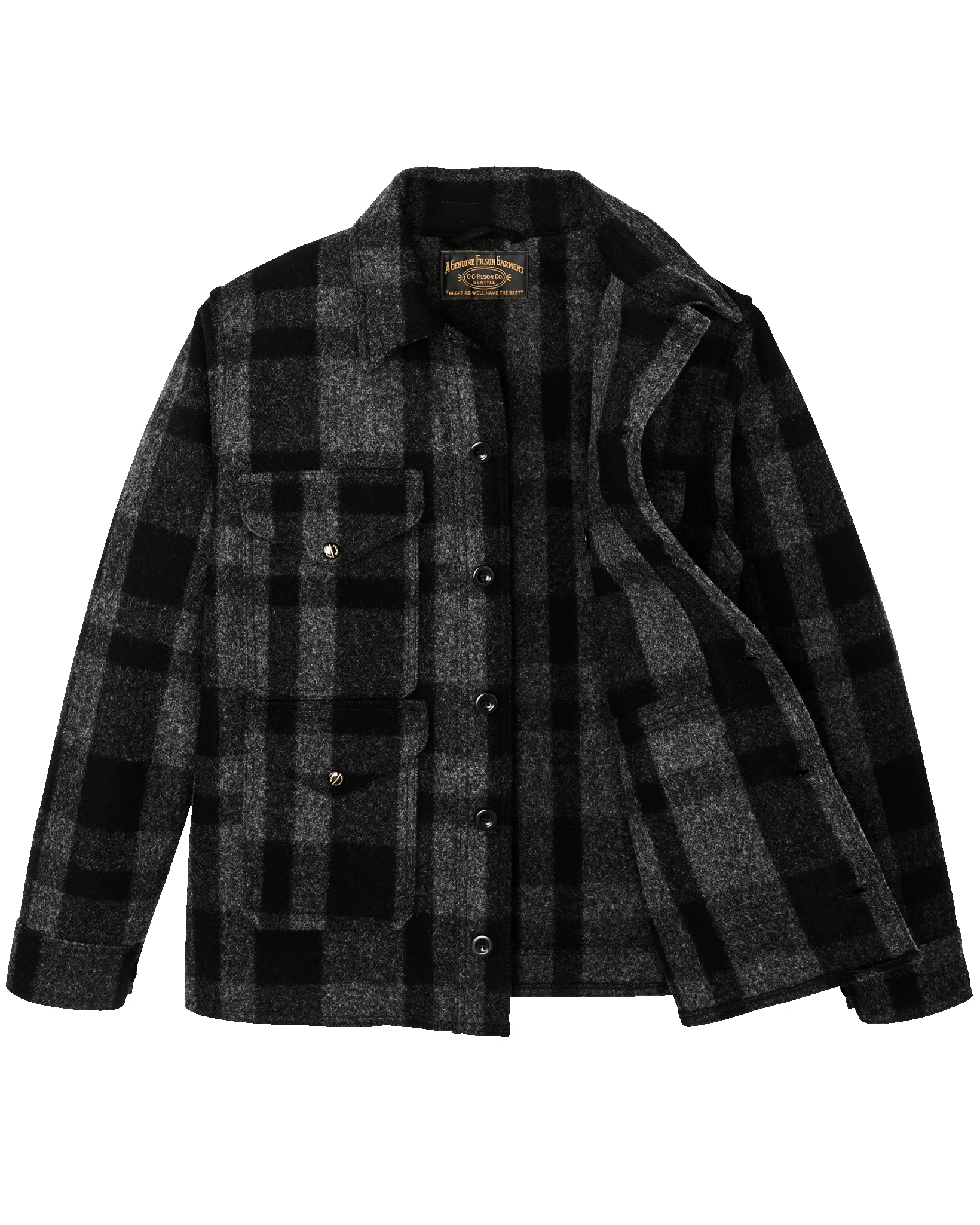 1940s Mackinaw Wool Cruiser Jacket - Charcoal / Black Heritage Plaid sold by Filson product image thumbnail 3