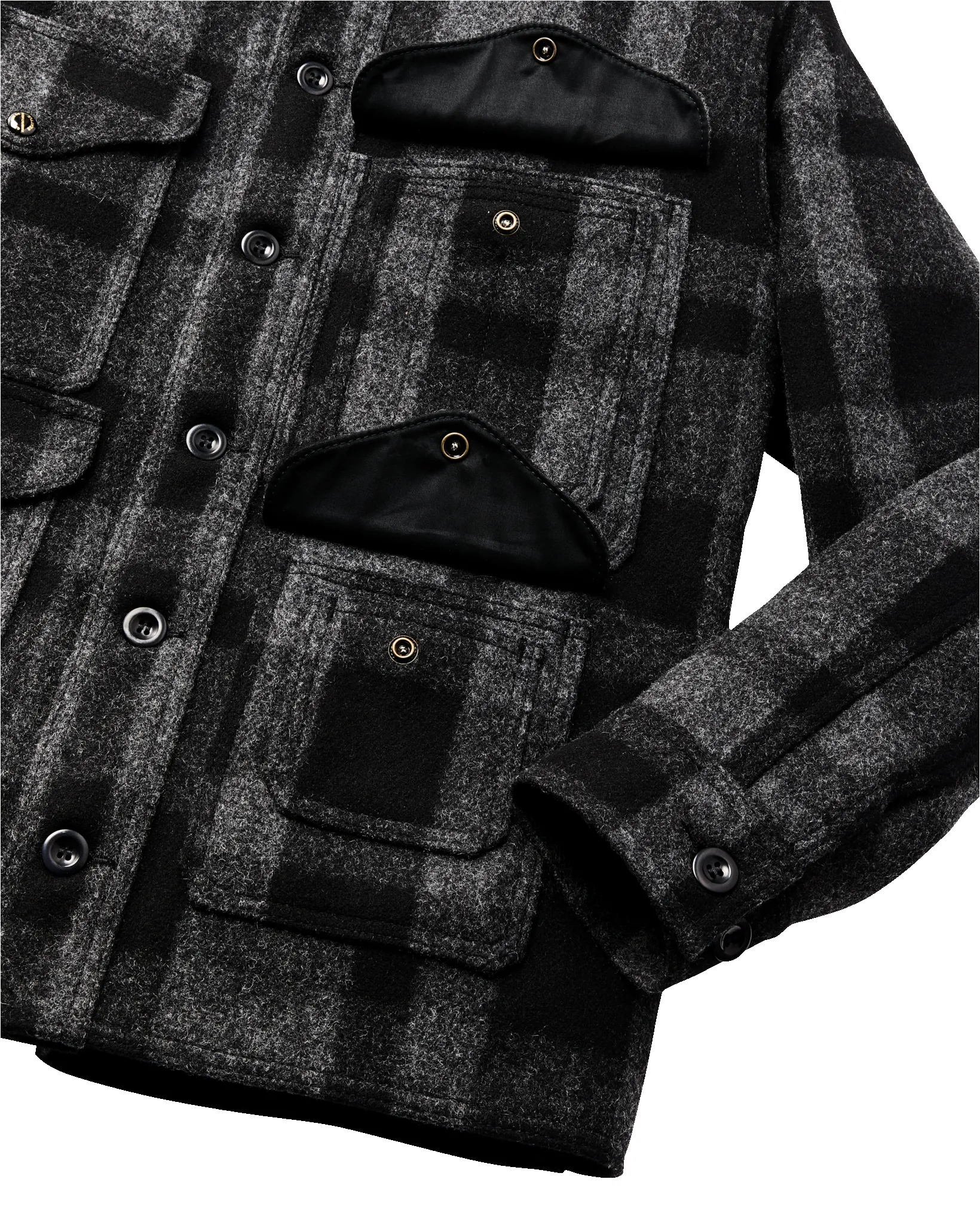 1940s Mackinaw Wool Cruiser Jacket - Charcoal / Black Heritage Plaid sold by Filson product image thumbnail 4