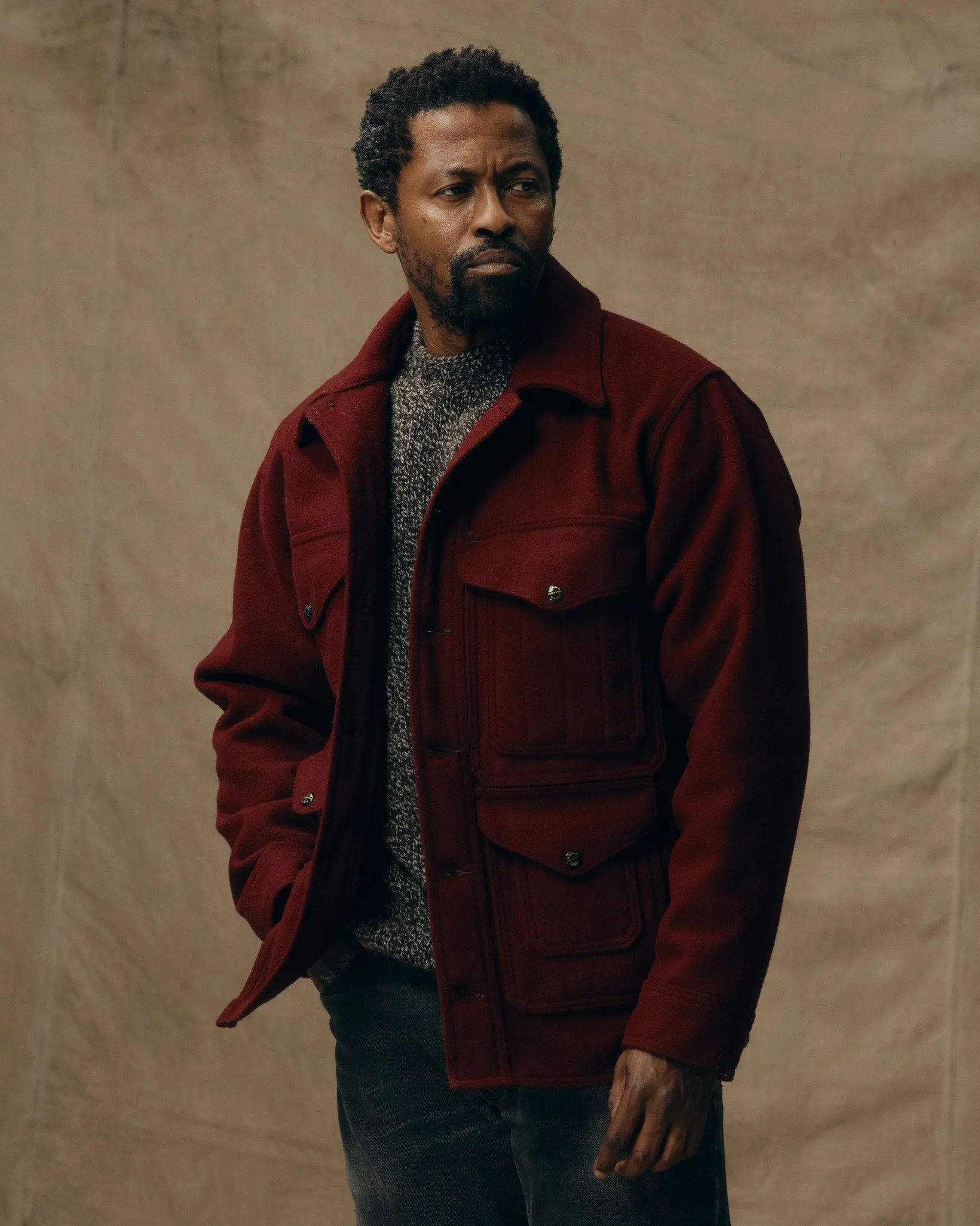 1940s Mackinaw Wool Cruiser Jacket - Wine sold by Filson