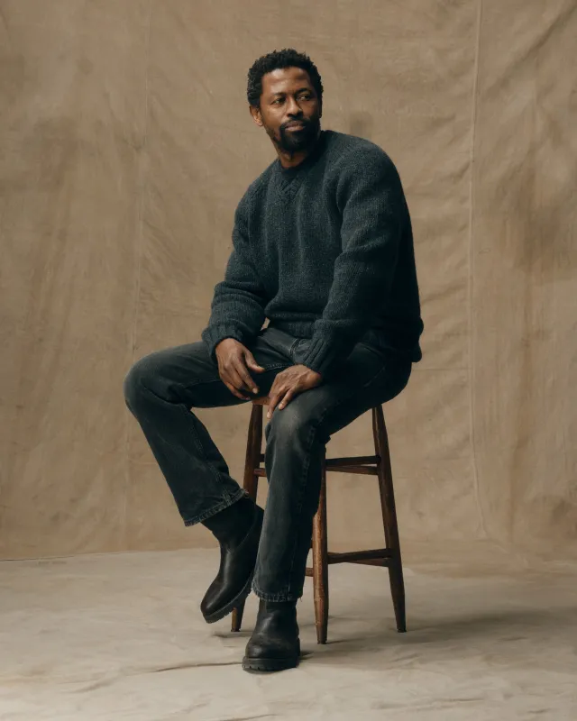 3-gauge Alpaca Blend Sweater - Black Heather sold by Filson