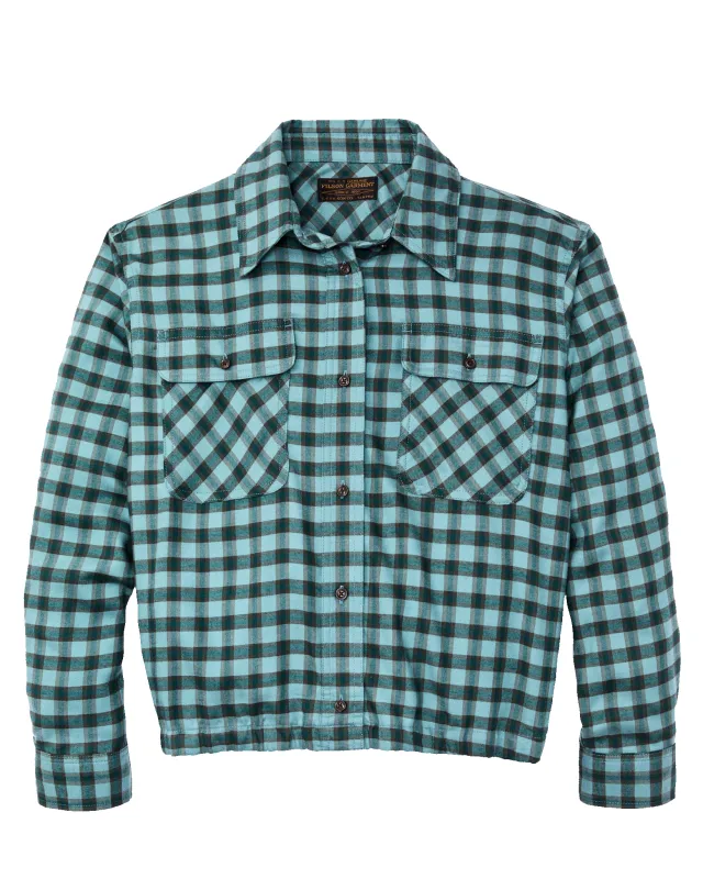 Women's Gathered Hem Shirt - Blue / Navy Plaid sold by Filson