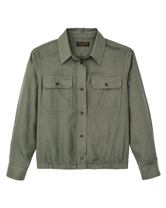 Women's Gathered Hem Shirt - Olive sold by Filson