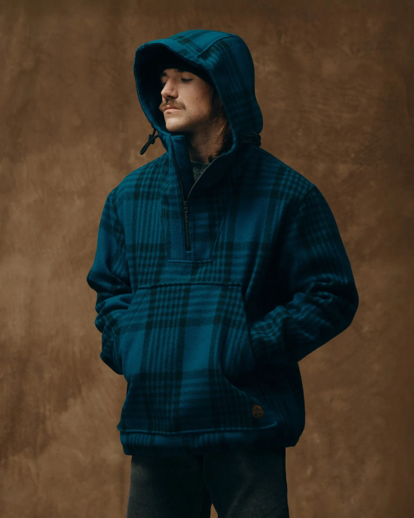 Mackinaw Wool Anorak - Blue / Black Plaid sold by Filson
