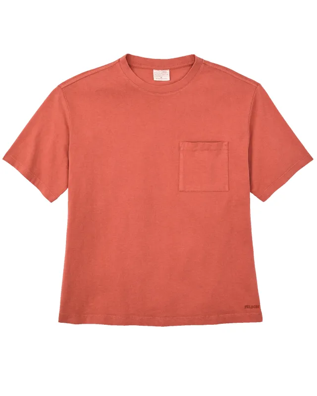 Women's Short Sleeve Pocket Tee - Cedar Red made by Filson