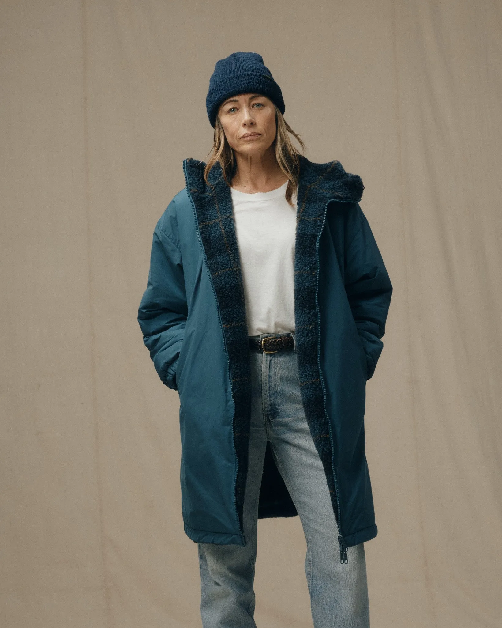 Women's Reversible Woolly Fleece Coat - Dark Teal sold by Filson product image thumbnail 2