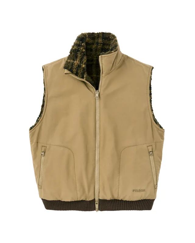 Women's Reversible Woolly Fleece Vest - Tan sold by Filson