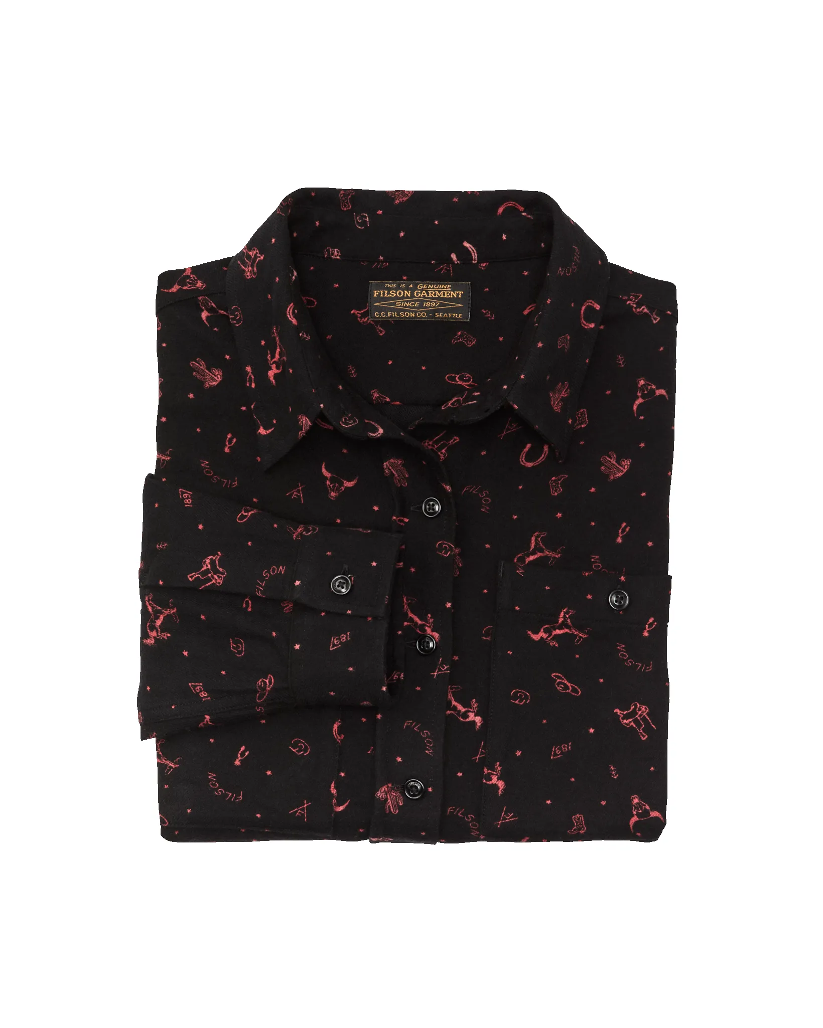 The Women's Rangeland Flannel Shirt - Black / Red Western sold by Filson product image thumbnail 4