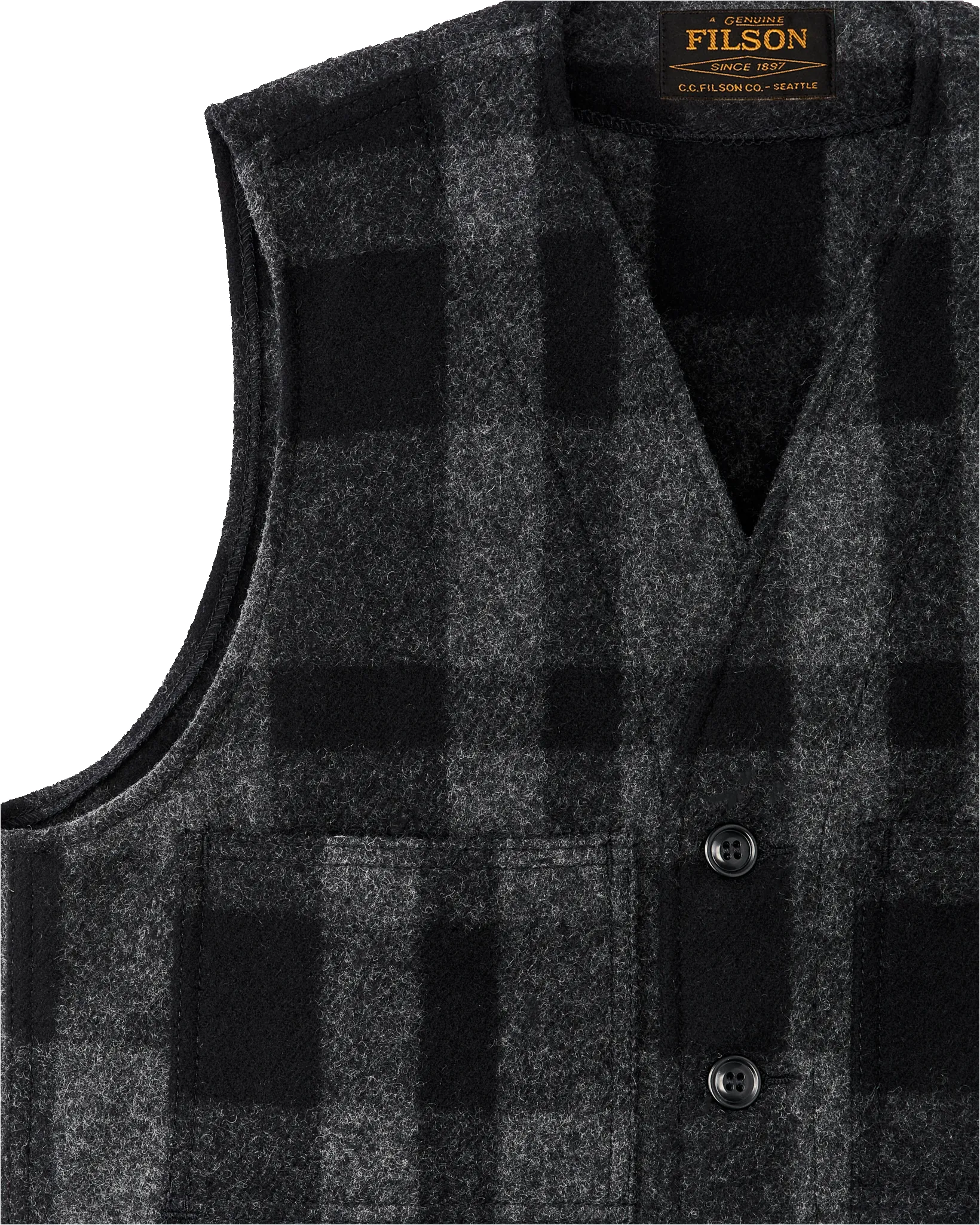 Mackinaw Wool Vest - Charcoal / Black Heritage Plaid sold by Filson product image thumbnail 5
