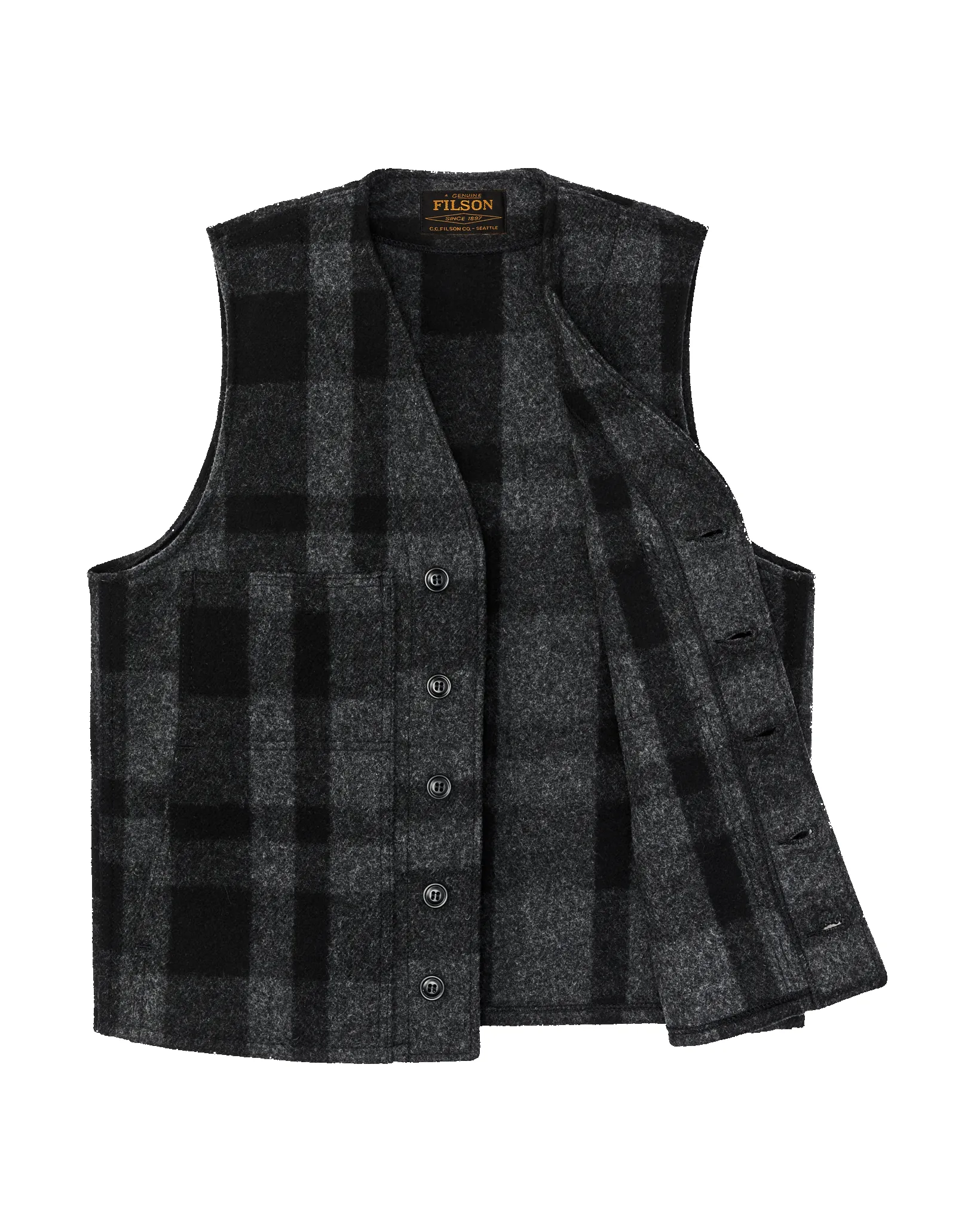 Mackinaw Wool Vest - Charcoal / Black Heritage Plaid sold by Filson product image thumbnail 3