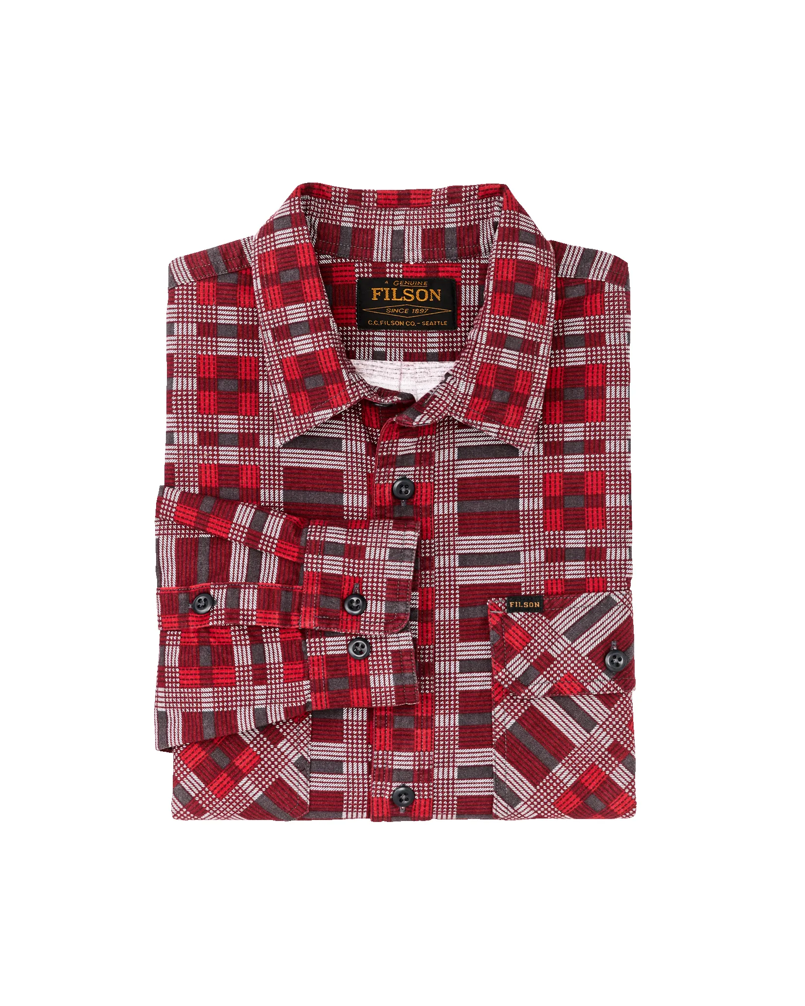 Field Flannel Shirt - Burgundy / Red Plaid sold by Filson product image thumbnail 3