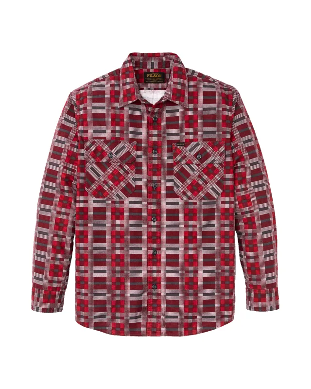 Field Flannel Shirt - Burgundy / Red Plaid sold by Filson