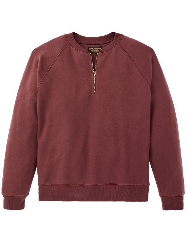 Quarter-zip Terry Sweatshirt - Wine made by Filson