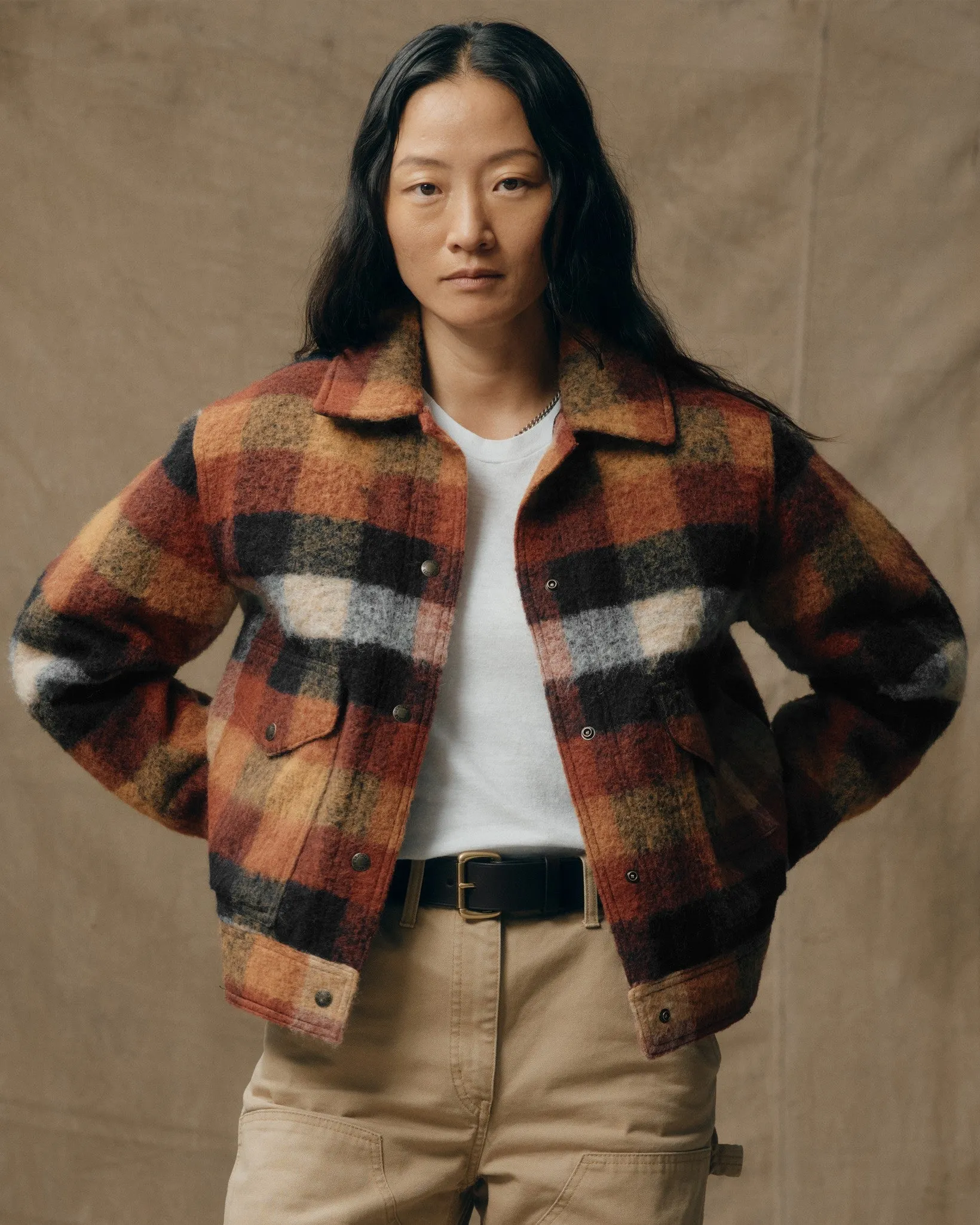 Women's Blanket Wool Heritage Jacket - Red / Orange / Black Plaid sold by Filson product image thumbnail 3