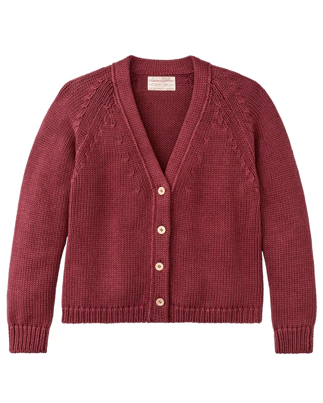 Women's Rustic Cotton Cardigan - Burgundy sold by Filson