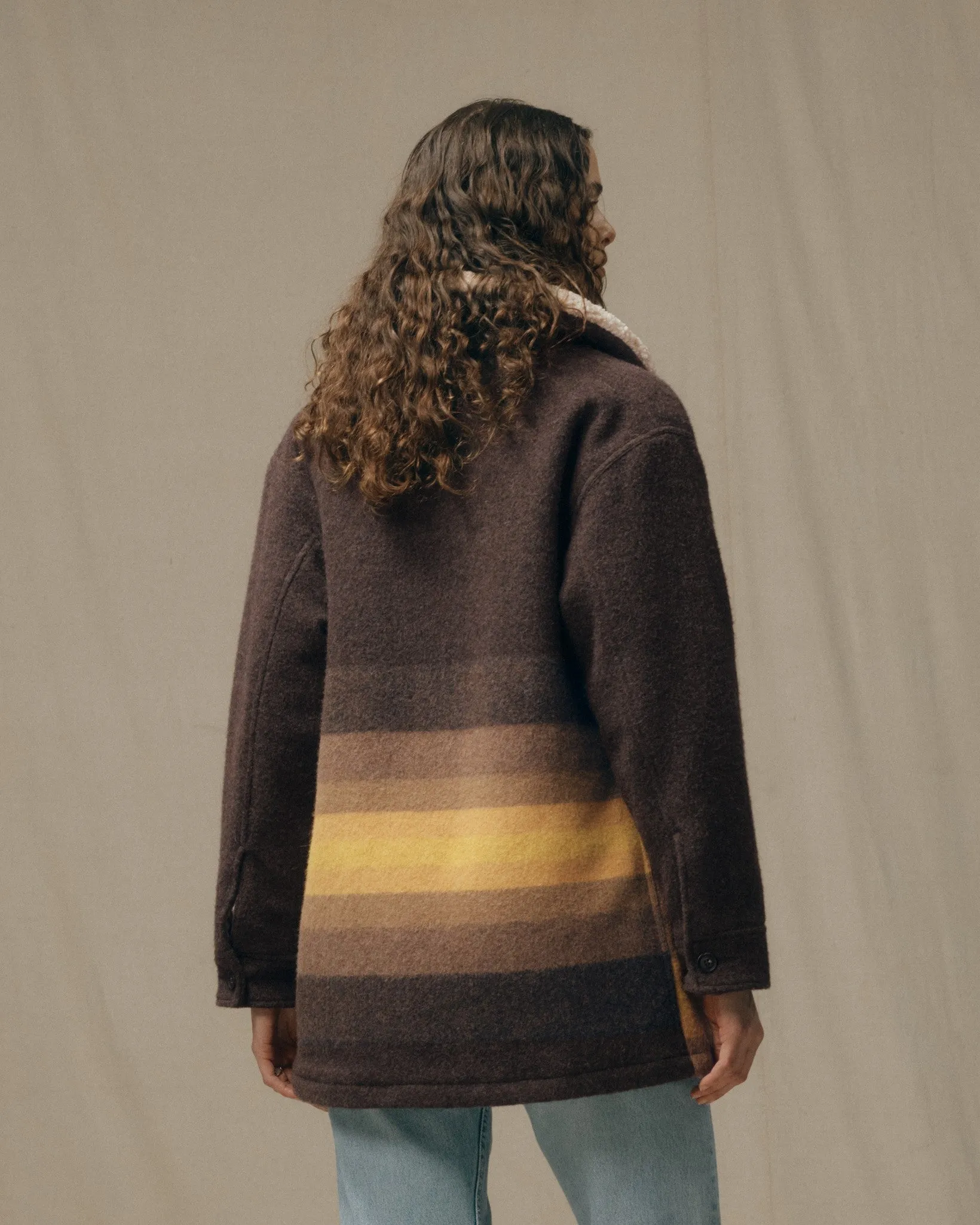 Women's Kodiak Shawl Collar Coat - Brown / Yellow Stripe sold by Filson product image thumbnail 2