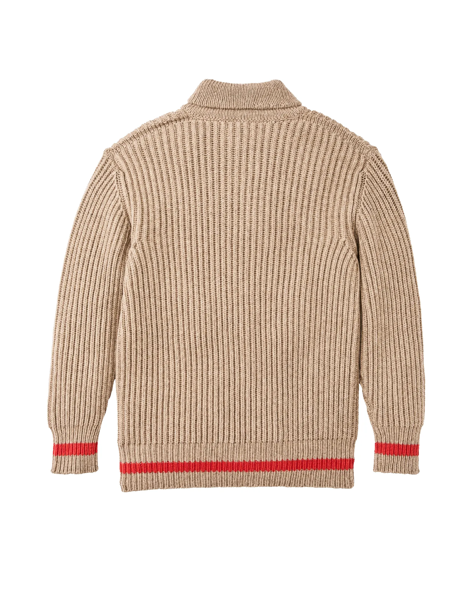 Bristol Shawl Neck Sweater - Oatmeal Heather / Flame Stripe sold by Filson product image thumbnail 2