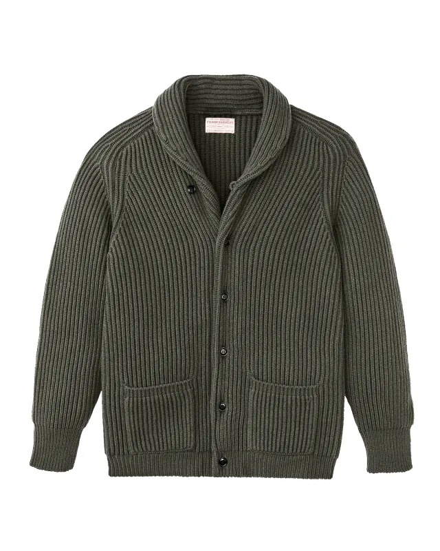 Bristol Cardigan Sweater - Forest Green Heather sold by Filson