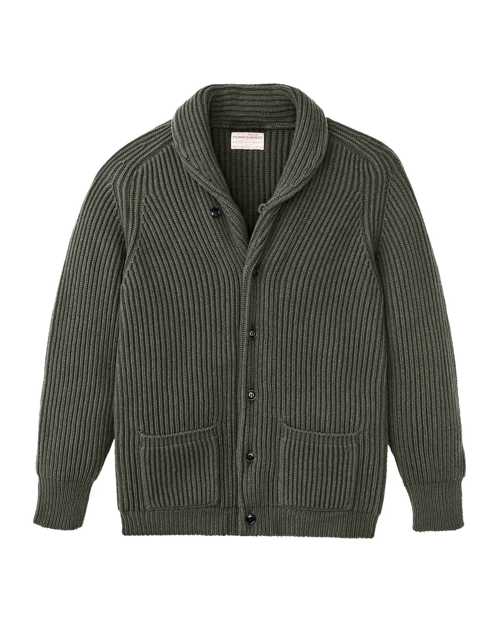 Bristol Cardigan Sweater - Forest Green Heather sold by Filson
