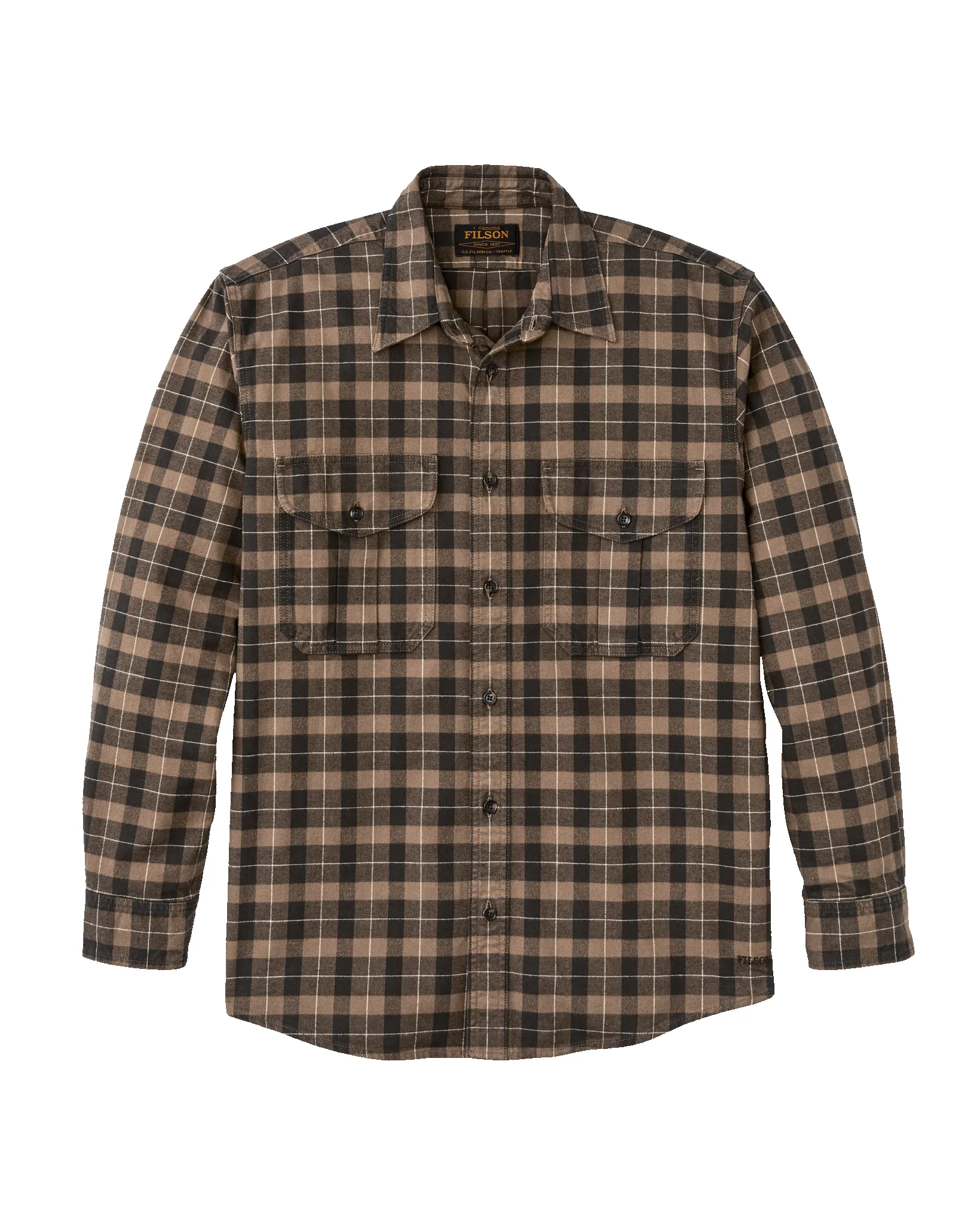 Alaskan Guide Shirt - Light Brown / Peat / Multi Plaid sold by Filson
