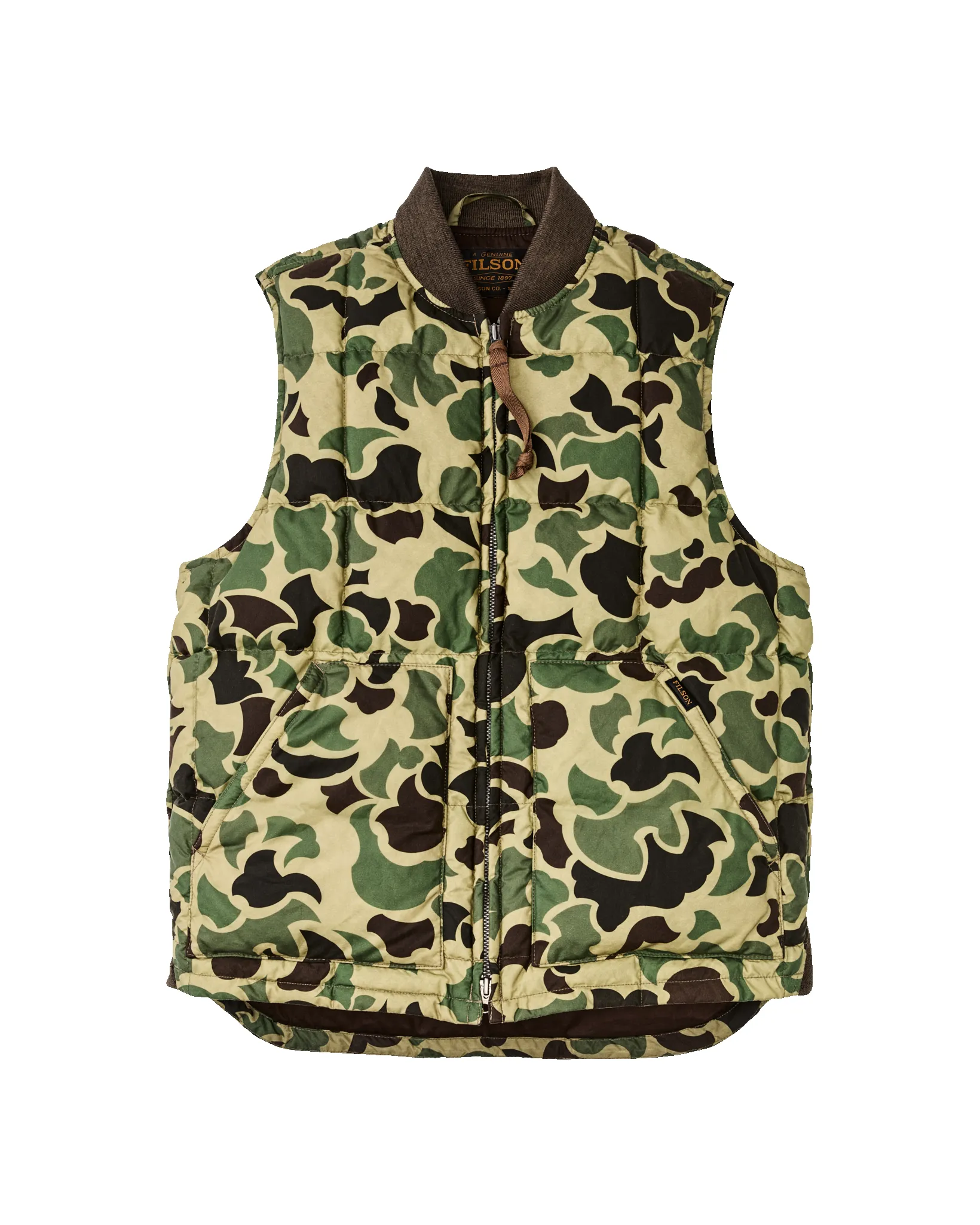 Waxed Down Vest - Tundra Shrub Camo sold by Filson