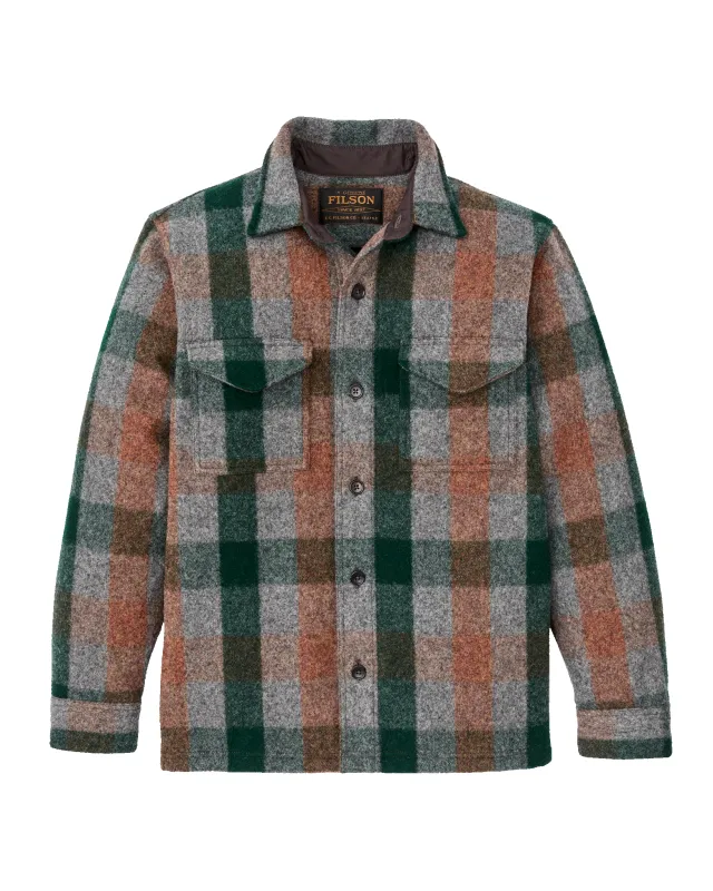 Mackinaw Wool Jac-shirt - Green / Orange / Gray Plaid sold by Filson