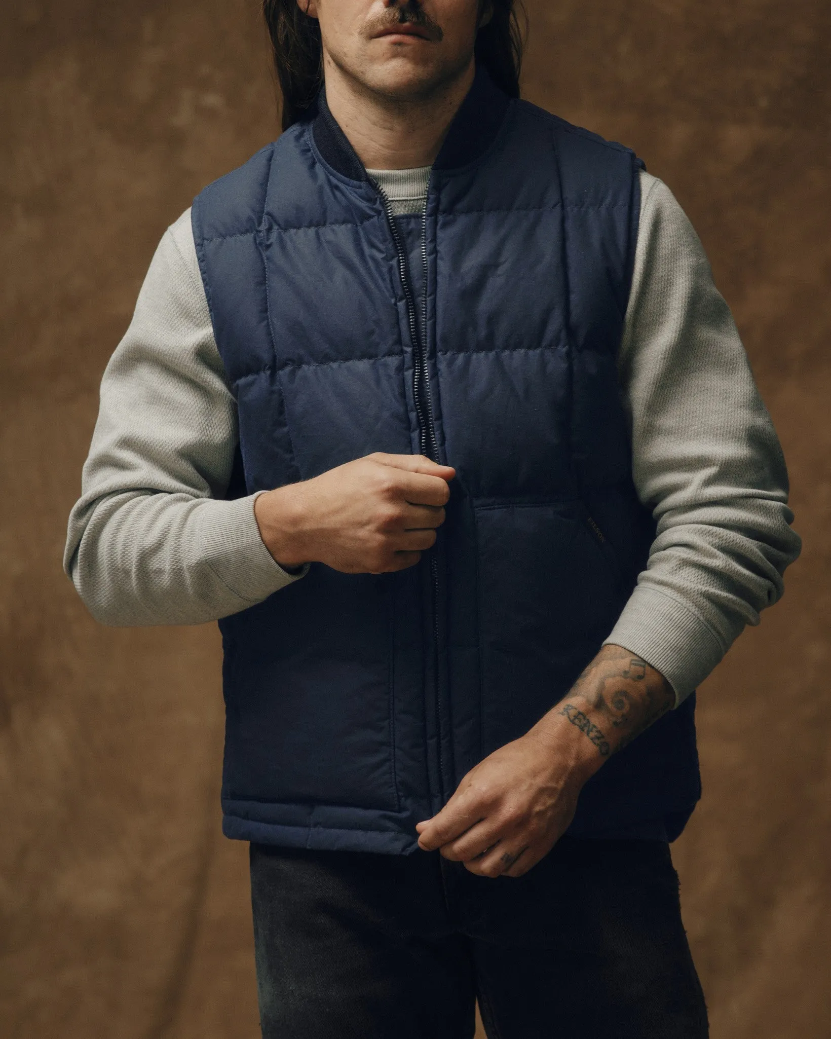 Waxed Down Vest - Night Sky sold by Filson