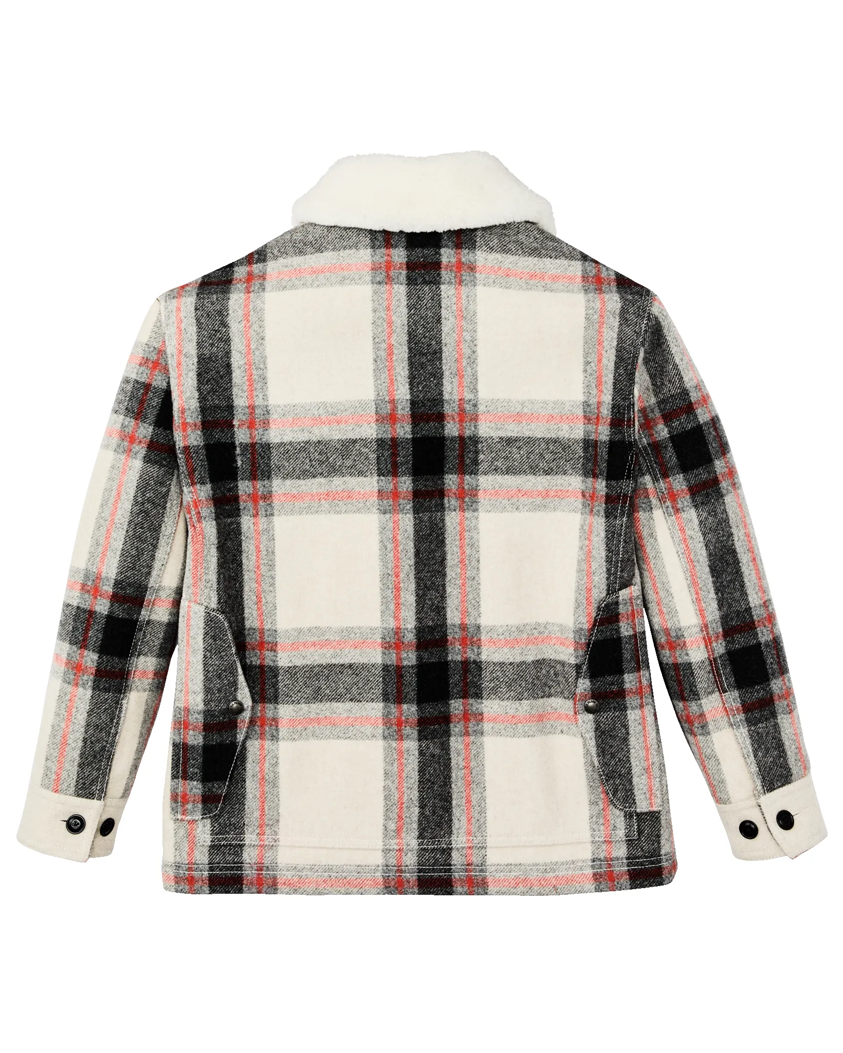 Women's Mackinaw Wool Shearling Cruiser Jacket - Cream / Red / Black Plaid sold by Filson product image thumbnail 5