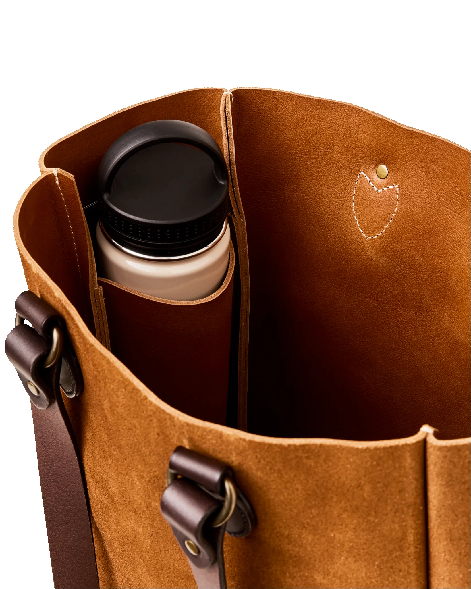 Suede Leather Open Tote Bag - Saddle Brown sold by Filson product image thumbnail 4
