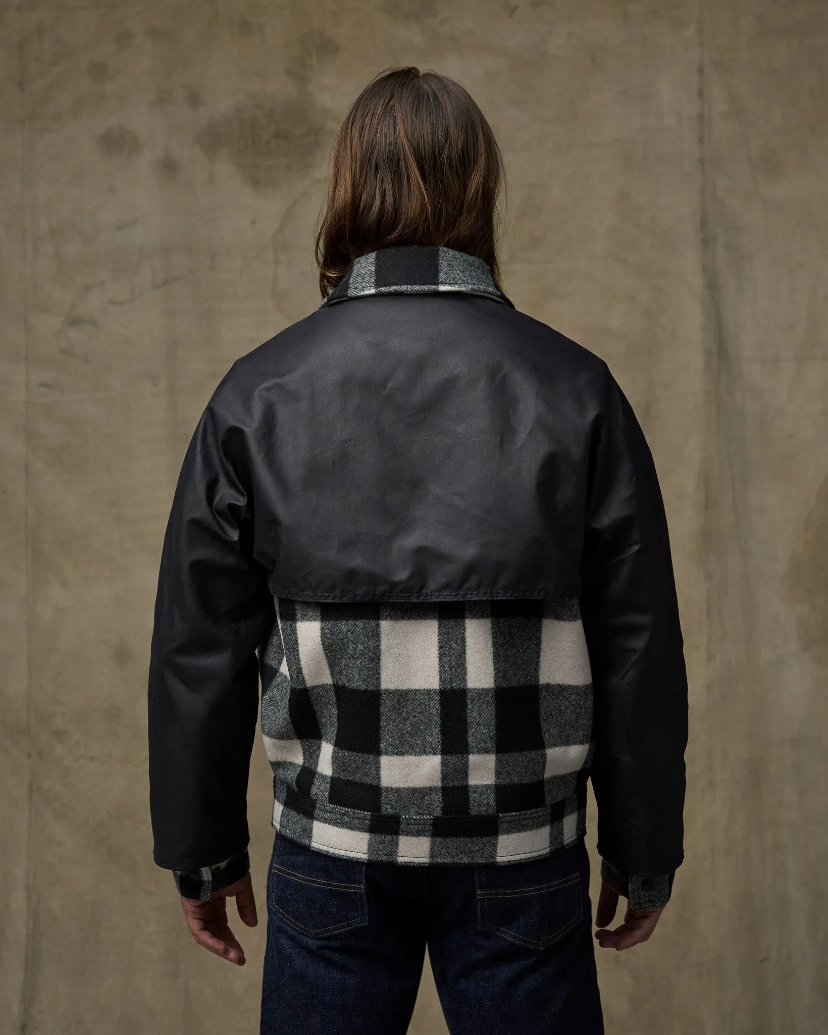 Mackinaw Wool Caped Jacket - Natural Black Plaid Navy sold by Filson product image thumbnail 2