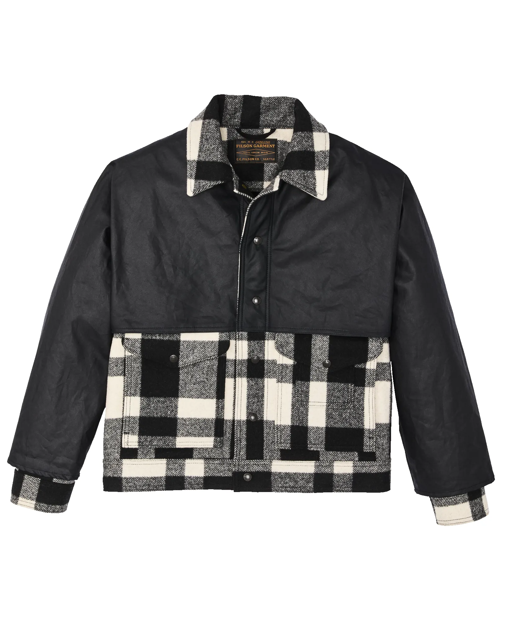 Mackinaw Wool Caped Jacket - Natural Black Plaid Navy sold by Filson product image thumbnail 4