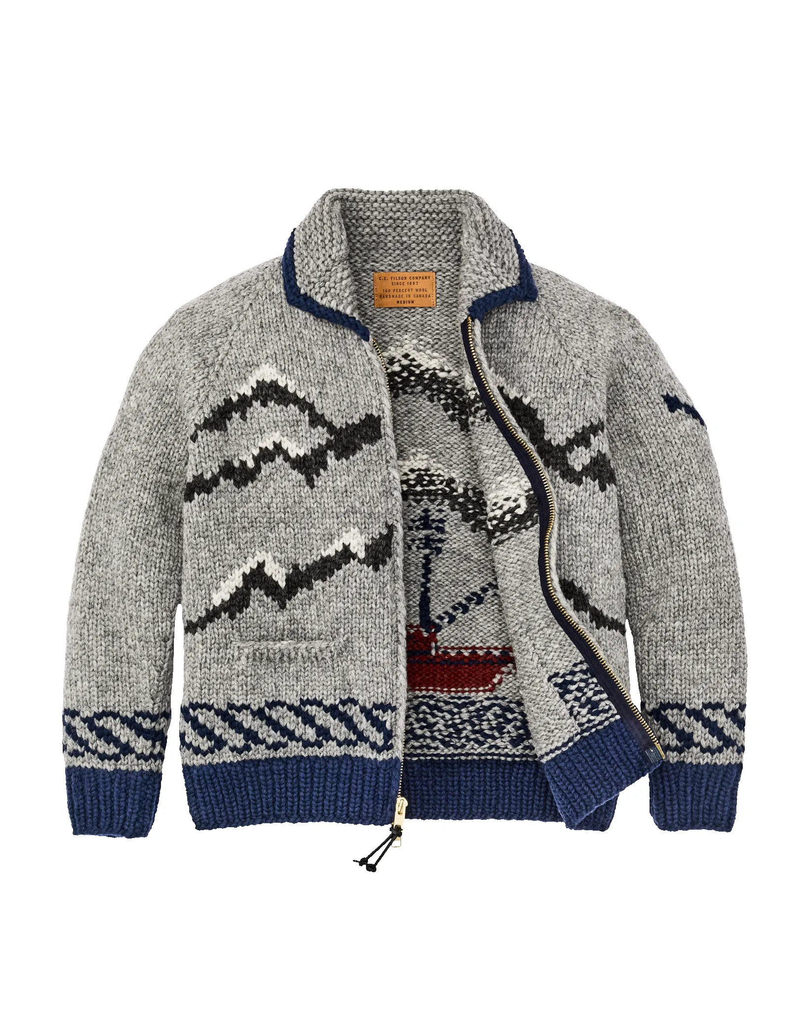 Handmade Full-zip Sweater - Heather Gray / Fishing Boat sold by Filson product image thumbnail 5