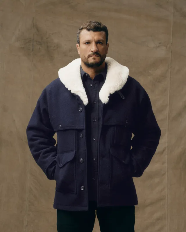 Lined Mackinaw Wool Packer Coat - Dark Navy sold by Filson