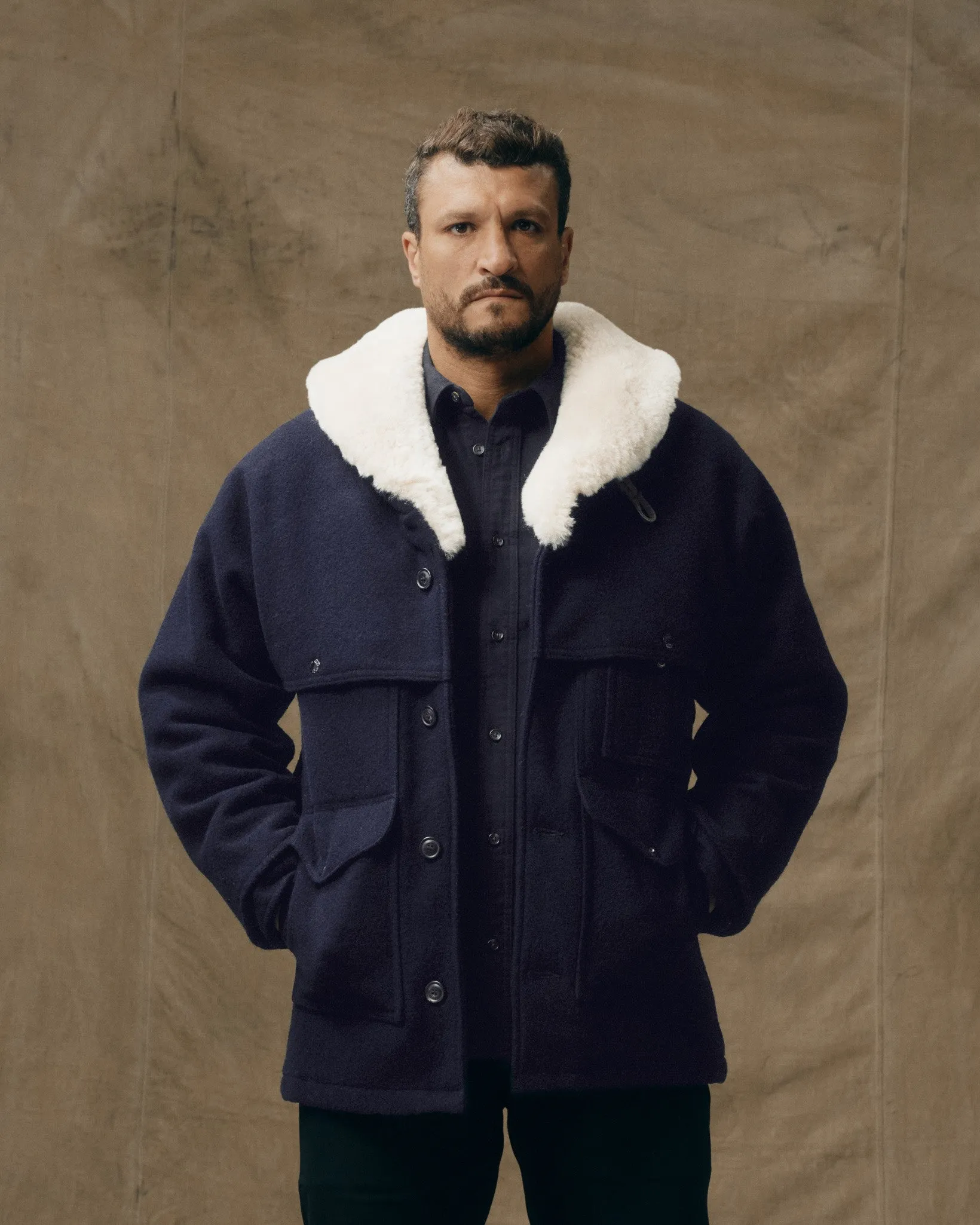 Lined Mackinaw Wool Packer Coat - Dark Navy sold by Filson