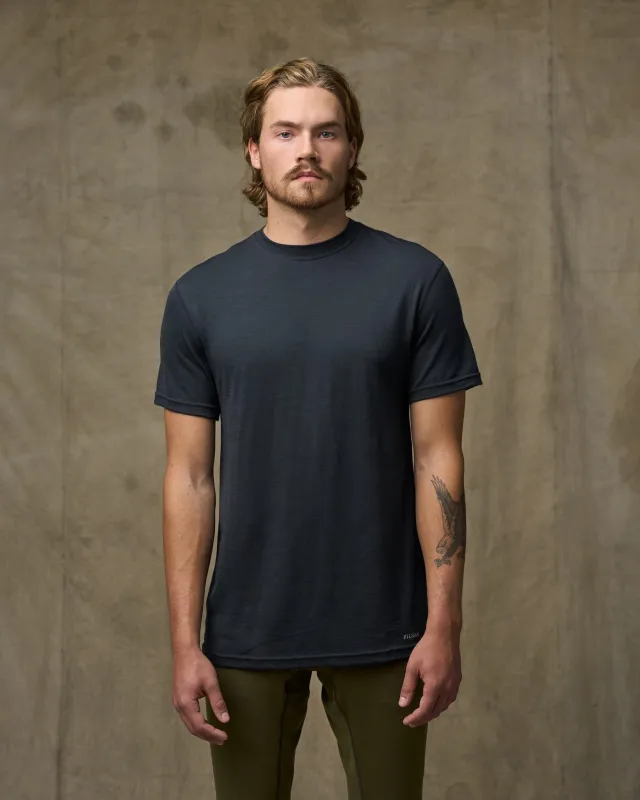 210g Merino Wool Short Sleeve Crewneck T-Shirt - Dark Navy sold by Filson