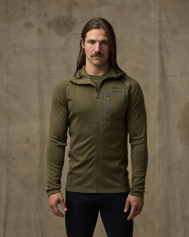 400g Merino Wool Hoodie - Dark Olive sold by Filson