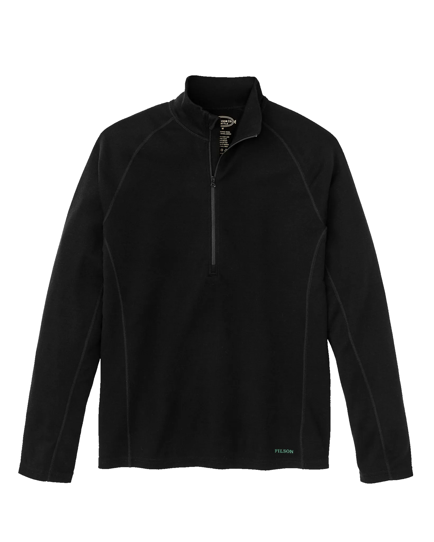 400g Merino Wool Long Sleeve Half-zip - Black sold by Filson product image thumbnail 4