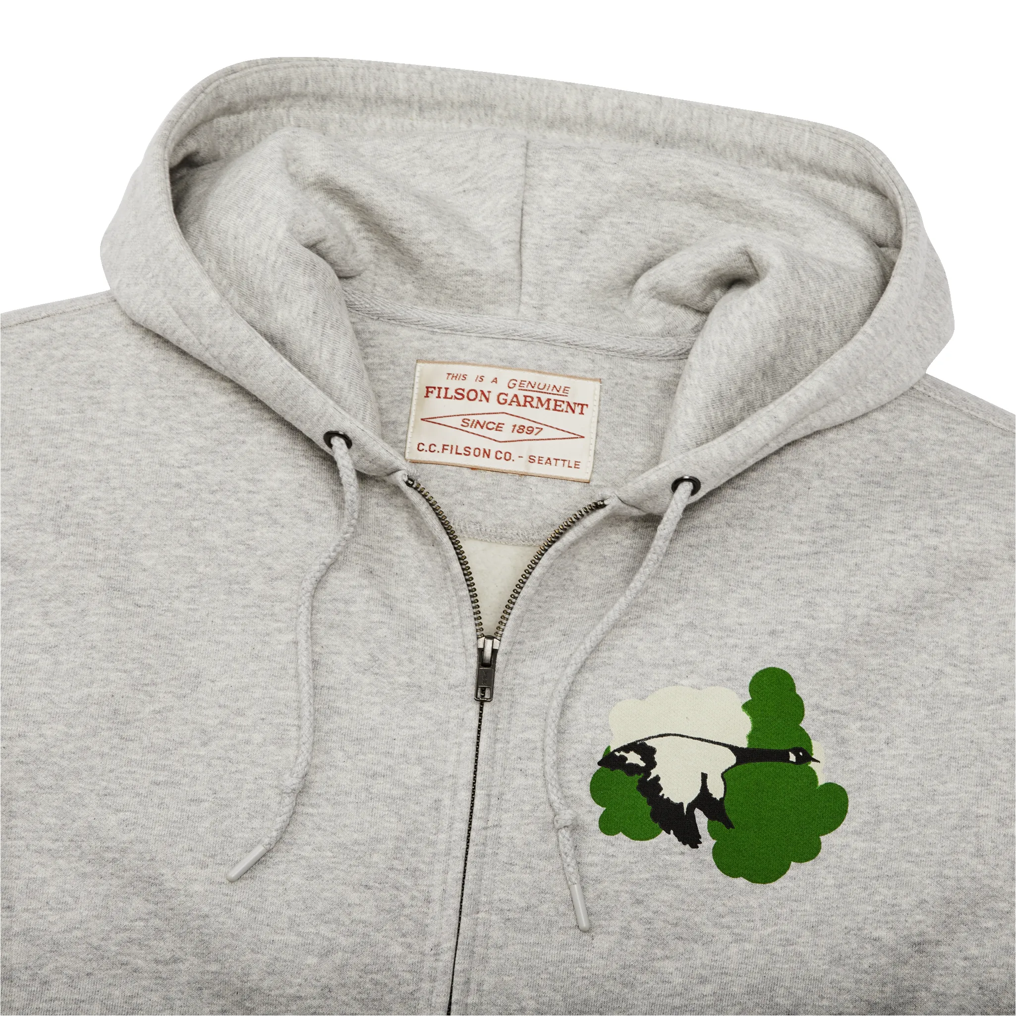 Prospector Graphic Full-zip Hoodie - Light Heather Gray / Game sold by Filson product image thumbnail 3