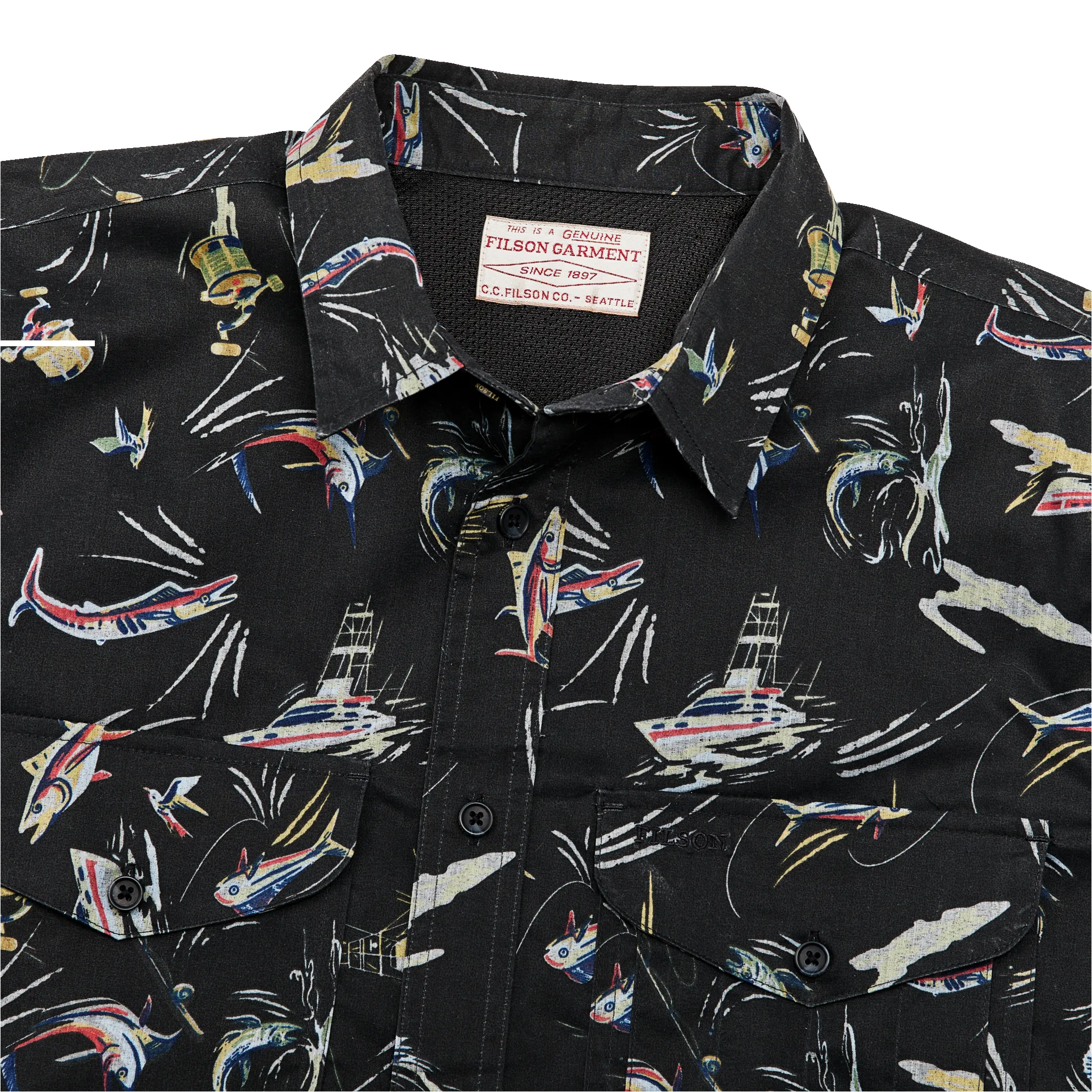 Twin Lakes Short Sleeve Sport Shirt - Offshore Catch Print sold by Filson product image thumbnail 4