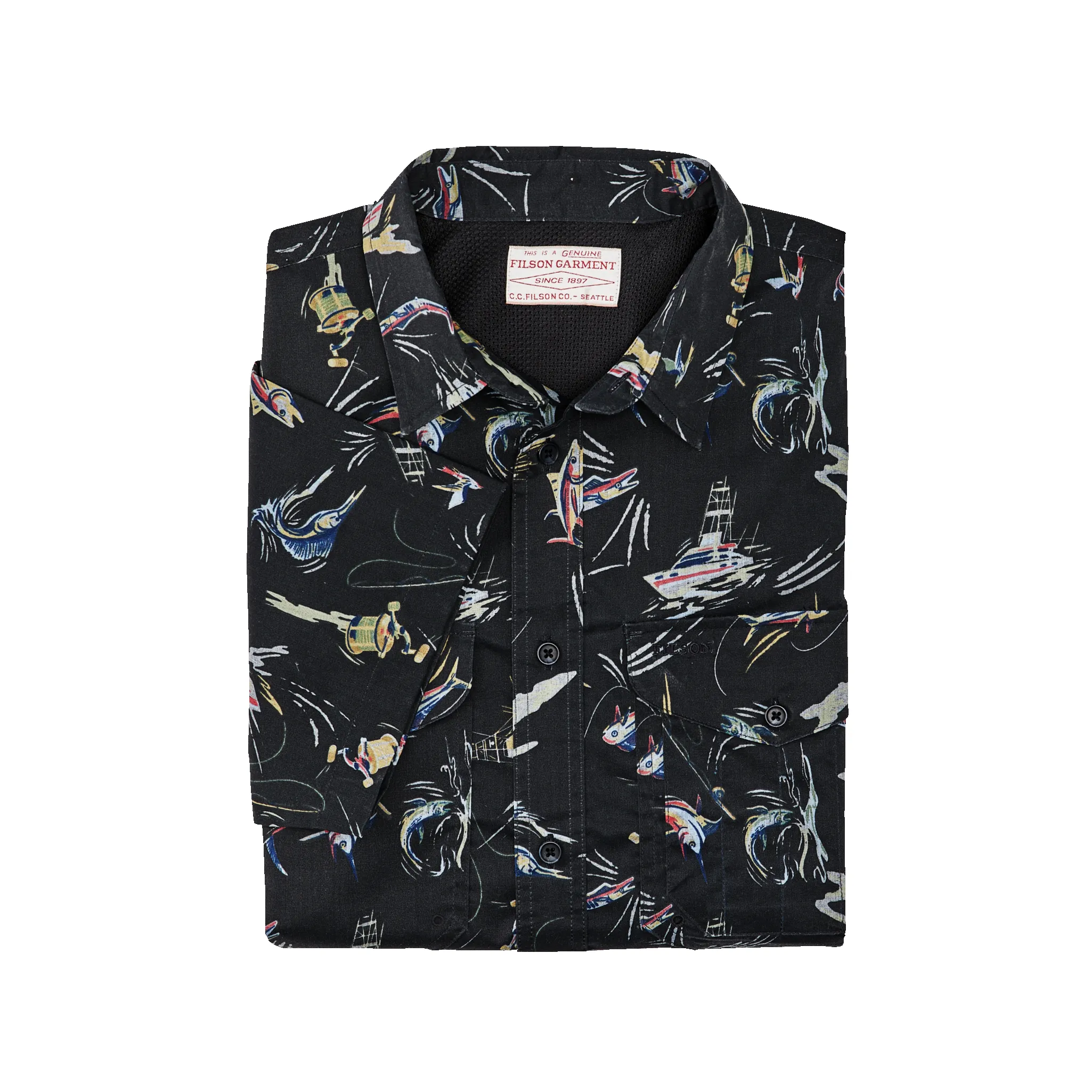 Twin Lakes Short Sleeve Sport Shirt - Offshore Catch Print sold by Filson product image thumbnail 3